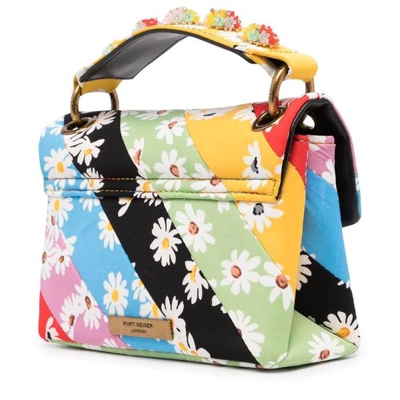 Kurt Geiger Mini Kensington Rainbow Flowers Bag - Picture 7 of 15